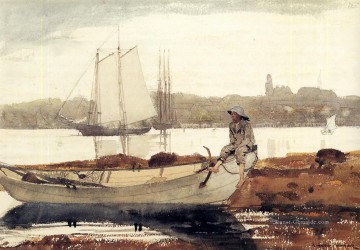 Gloucester Harbour und Dory Winslow Homer Aquarelle Ölgemälde